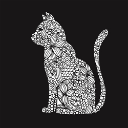 Innenansicht 2 zum Buch Black Premium. Katzen. Ausmalen, Aufhängen, Verschenken.