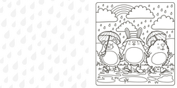 Innenansicht 1 zum Buch Happy Cuties. Pfützenspaß und Regenzauber zum Ausmalen