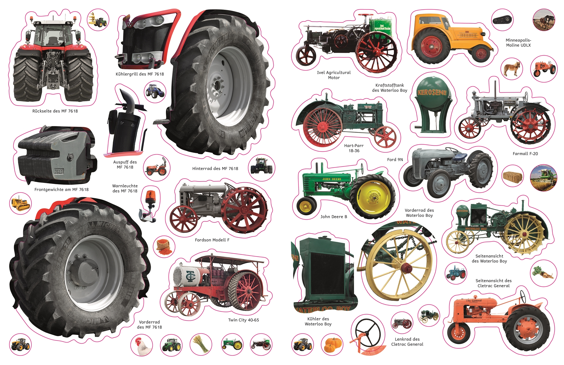 Traktor mit Egge für Kinder' Sticker